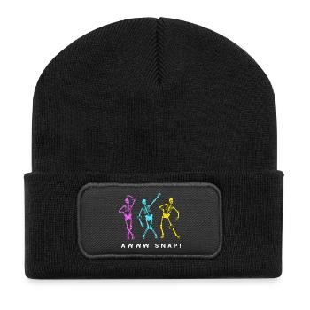 Arm Fracture Halloween Skeleton Bone Bone Fracture - Recycled Patch Beanie - black - Front