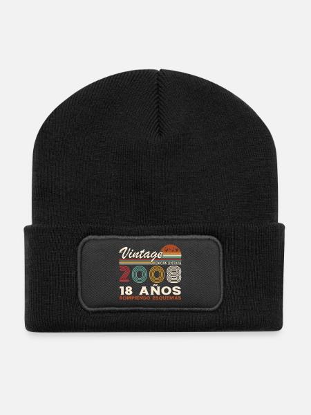 18. Geburtstag 18 Jahre Jahrgang 2008 - Recycelte Patch Beanie - Schwarz