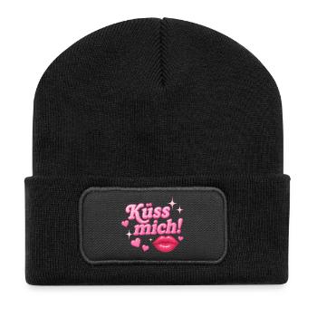 kiss me! / y2k design - Recycled Patch Beanie - black - Front