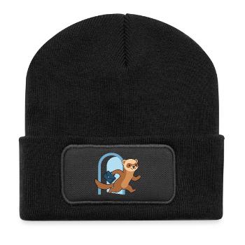 Ferret sprint through archway - Recycled Patch Beanie - black - Front