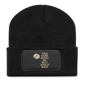 Lustiger Golf-humor, Sarkastischer Papa, - Recycelte Patch Beanie - Schwarz - Vorne