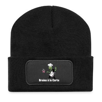 Zombie Chef Brains à la Carte Design - Beanie recyclé à patch - noir - Devant