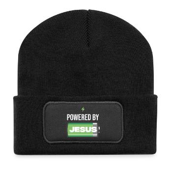 Power by Jesus Battery Illustration - Recycled Patch Beanie - black - Front