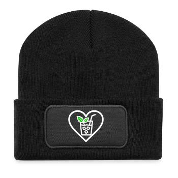 Mojito Heart Cocktail Mint Summer Drink - Recycled Patch Beanie - black - Front