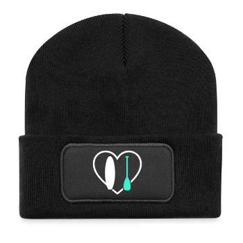 Paddle SUP Heart Board Wave Water Sport - Beanie recyclé à patch - noir - Devant