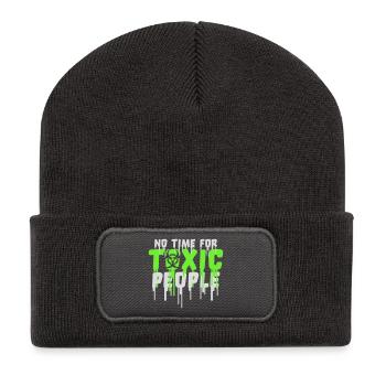 Pas de temps Personnes toxiques Limites Soins personnels Dire - Beanie recyclé à patch - charbon - Devant