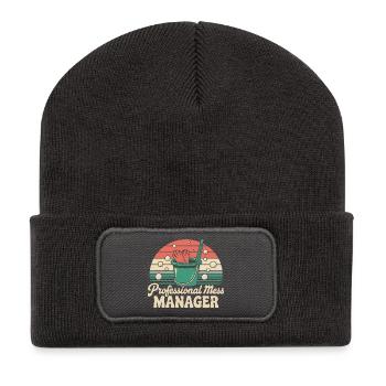 Humour domestique - Beanie recyclé à patch - charbon - Devant