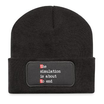 The End of Simulation – Matrix Meets Reality - Recycled Patch Beanie - dark grey - Front