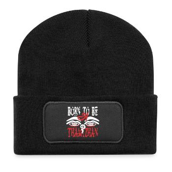 Tamil Tamilisch Sri Lanka Born to Be Thamizhan - Recycelte Patch Beanie - Schwarz - Vorne