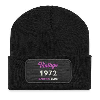 Vintage 1972 – Dancing Club Retro Geburtsjahr - Recycelte Patch Beanie - Schwarz - Vorne