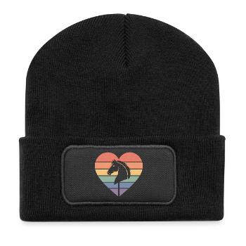 Hobby Horsing Steckenpferd - Recycelte Patch Beanie - Schwarz - Vorne