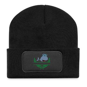 Whale with Namespace - Recycled Patch Beanie - black - Front
