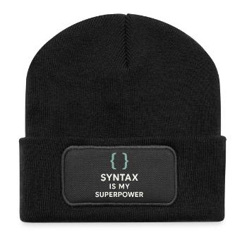 Grammatik Oxford Comma Language Rules - Recycelte Patch Beanie - Schwarz - Vorne
