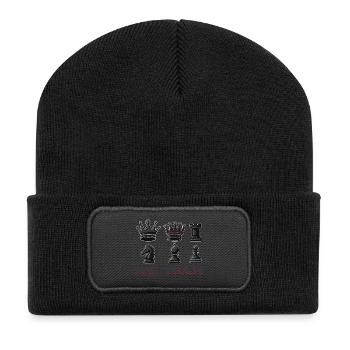 Schach - Recycelte Patch Beanie - Schwarz - Vorne