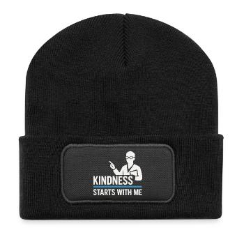 Anti-mobbing-freundlichkeit, Stehen Sie - Recycelte Patch Beanie - Schwarz - Vorne