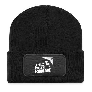 I can't I climbed - Recycled Patch Beanie - black - Front