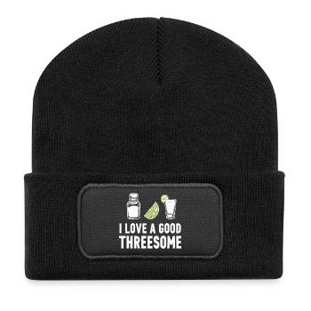 I love good threesome - Recycled Patch Beanie - black - Front