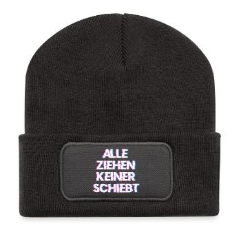 Hardtekk Tekk - Recycelte Patch Beanie - Dunkelgrau - Vorne