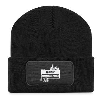 Stadtbild - türkisch - ready when you are - Recycelte Patch Beanie - Schwarz - Vorne