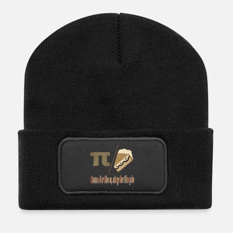 Pi Pie Pun Tee - Recycelte Patch Beanie - Schwarz
