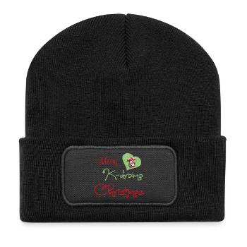 K-Drama Weihnachtsromanz von Noël - Recycelte Patch Beanie - Schwarz - Vorne