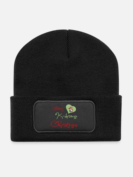 K-Drama Christmas Romance de Noël - Beanie recyclé à patch - noir