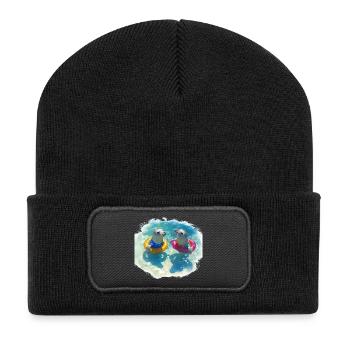 Happy seals with pool tires - Recycled Patch Beanie - black - Front