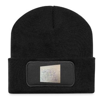 Verzerrtes Berlin Souvenir - Recycelte Patch Beanie - Schwarz - Vorne