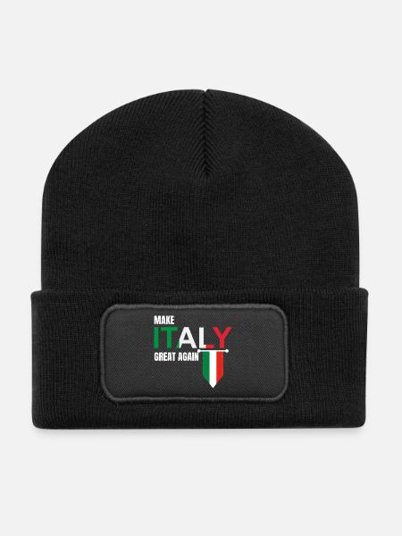 Make Italy Great Again - Recycled Patch Beanie - black