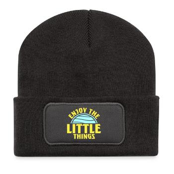 Enjoy The Little Things Gratitude Mindfulness - Recycled Patch Beanie - dark grey - Front
