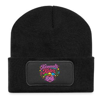 Costume de carnaval de chat - Beanie recyclé à patch - noir - Devant