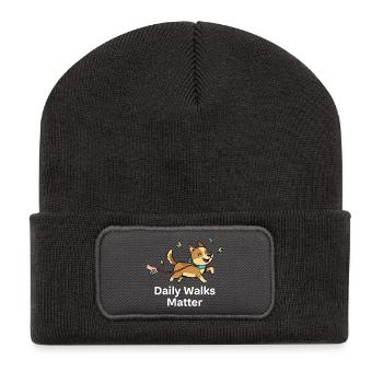Daily walks count - Recycled Patch Beanie - dark grey - Front