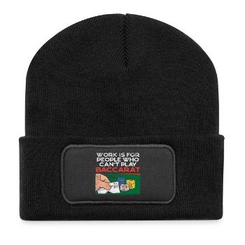 Baccarat Player Casino Gambling Design - Recycelte Patch Beanie - Schwarz - Vorne