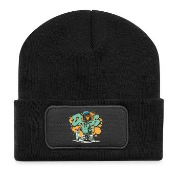 Chien graffiti avec sweat à capuche - Beanie recyclé à patch - noir - Devant