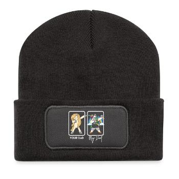 My Dad vs Your Dad Gym Bodybuilder Dabbing Unicorn - Recycled Patch Beanie - dark grey - Front