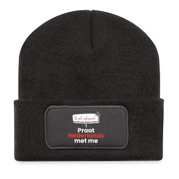 Speak Dutch with me - Recycled Patch Beanie - dark grey - Front
