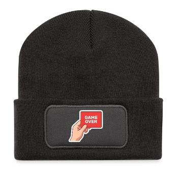 Game Over Rétro Sign - Beanie recyclé à patch - charbon - Devant