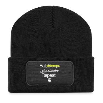 Manger-dormir-détecter les métaux – répéter - Beanie recyclé à patch - noir - Devant