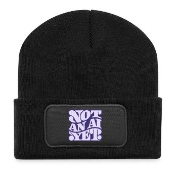 Pas encore une IA - Beanie recyclé à patch - noir - Devant