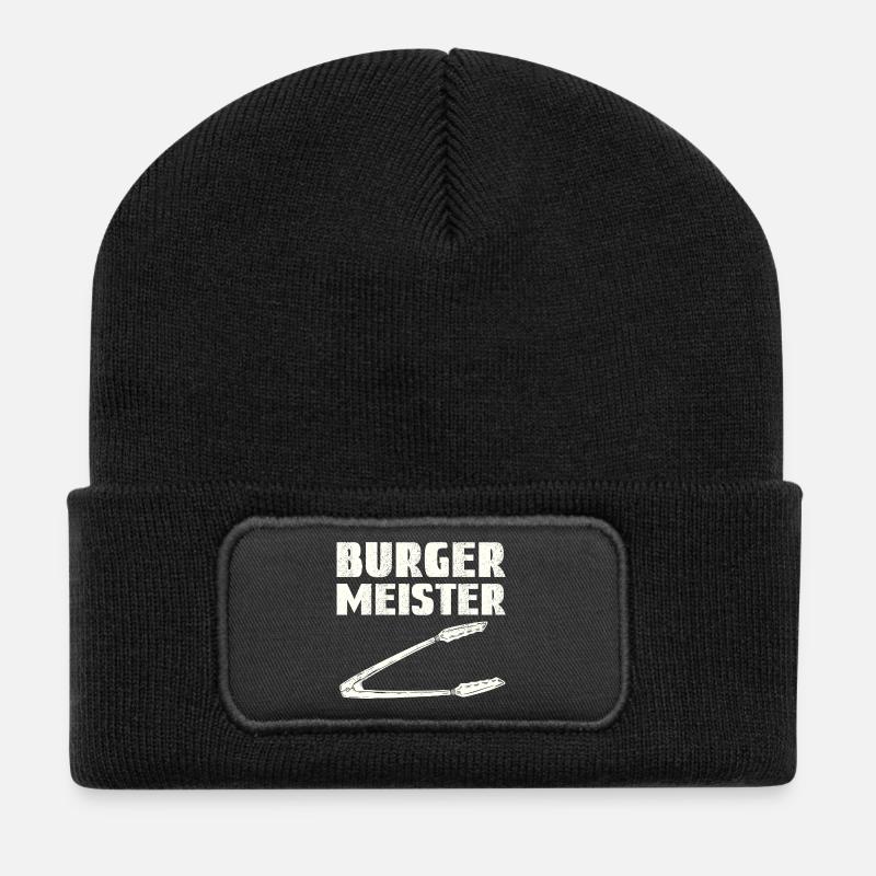 Burger Meister - Recycelte Patch Beanie - Schwarz