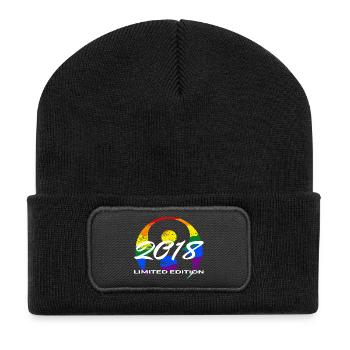 8. Geburtstag 2018 Jungen und Mädchen Geschenk - Recycelte Patch Beanie - Schwarz - Vorne