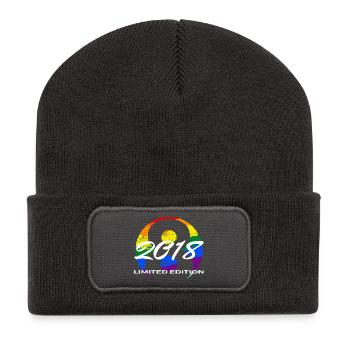 8th Birthday 2018 Boys and Girls Gift - Recycled Patch Beanie - dark grey - Front