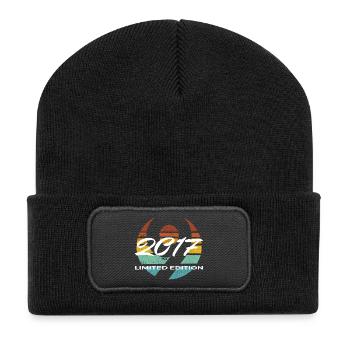 9th Birthday 2017 Boys and Girls Gift - Recycled Patch Beanie - black - Front