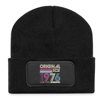 1976 Vintage 50th Birthday Gift Retro - Recycled Patch Beanie - black - Front