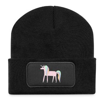 Unicorn_rollerSKate - Recycelte Patch Beanie - Schwarz - Vorne