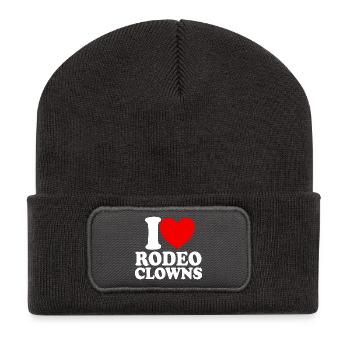I Love Rodeo Clowns, Red Heart Rodeo Clowns - Recycled Patch Beanie - dark grey - Front