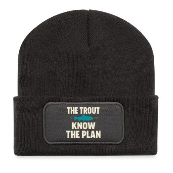 La pêche à la mouche dans les eaux du Nord – - Beanie recyclé à patch - charbon - Devant