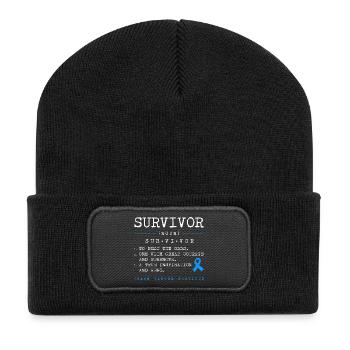Côlon, cancer, gros intestin - Beanie recyclé à patch - noir - Devant