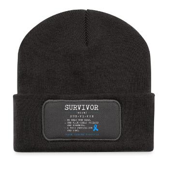 Colon, Cancer, Large Intestine - Recycled Patch Beanie - dark grey - Front