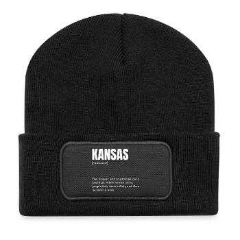 Kansas Resilience in Bold Typography - Recycled Patch Beanie - black - Front